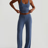 Ribbed Tank and High-Waisted Pants Active Set
