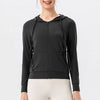 Drawstring Zip Up Hooded Active Outerwear