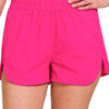 Zenana Windbreaker Smocked Waistband Running Shorts