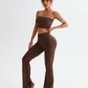 Tube Top and High Waist Flare Pants Active Set