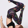 Printed Wide Waistband Active Leggings with Stirrups