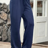 Drawstring Wide Leg Active Pants