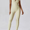 Basic Bae Half Zip Short Sleeve Active Jumpsuit