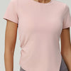 Full Size Slit Round Neck Short Sleeve Active T-Shirt Plus Size