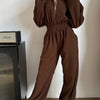 Zip Front Long Sleeve Jumpsuit