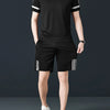 Men's Plus Size Round Neck Short Sleeve Top and Shorts Set