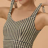 Crisscross Back Houndstooth Active Bra