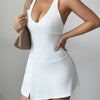 Crisscross V-Neck Romper Dress