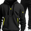Men's Full Size Drawstring Half Zip Hoodie and Pants Set Plus Size
