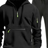 Men's Full Size Drawstring Half Zip Hoodie and Pants Set Plus Size