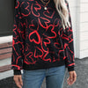 Heart Dropped Shoulder Long Sleeve Sweatshirt