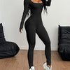 Square Neck Long Sleeve Active Jumpsuit